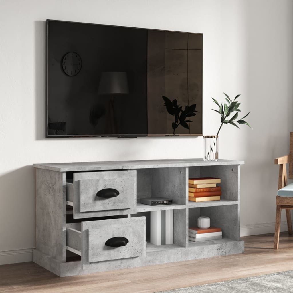 TV Cabinet Concrete Grey 102x35.5x47.5 cm Engineered Wood