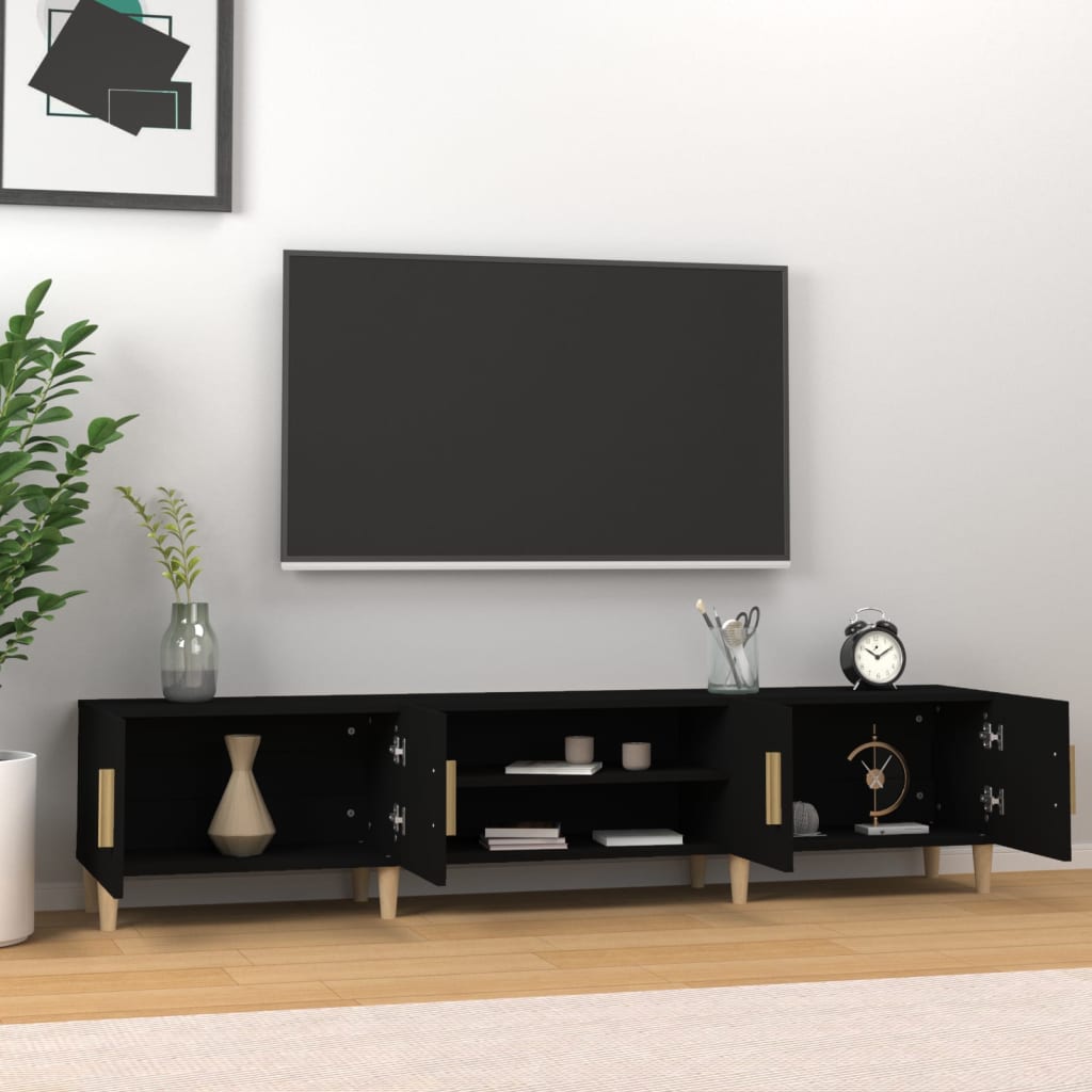 TV Cabinet Black 180x31.5x40 cm Engineered Wood