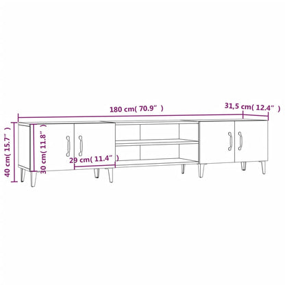 TV Cabinet Grey Sonoma 180x31.5x40 cm Engineered Wood