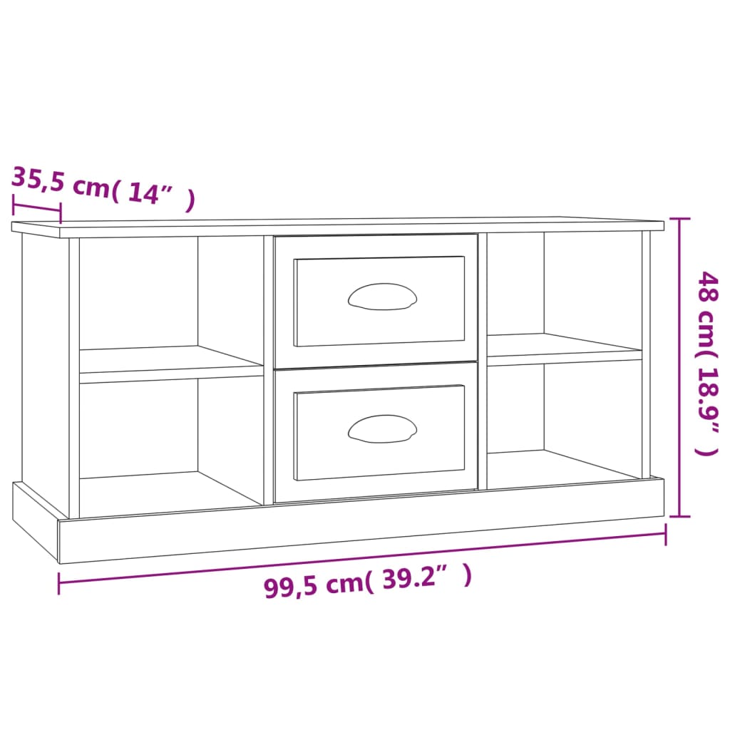 TV Cabinet Black 99.5x35.5x48 cm Engineered Wood