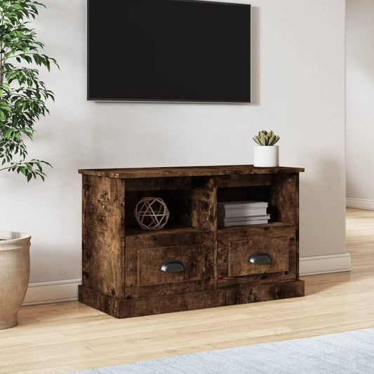 TV Cabinet Smoked Oak 80x35x50 cm Engineered Wood