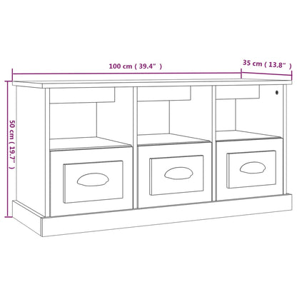 TV Cabinet White 100x35x50 cm Engineered Wood