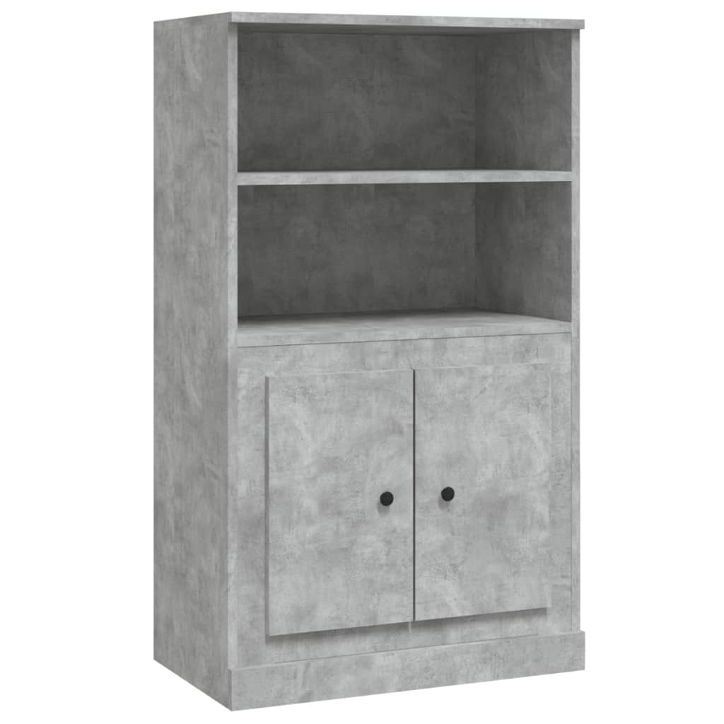 Highboard Concrete Grey 60x35.5x103.5 cm Engineered Wood