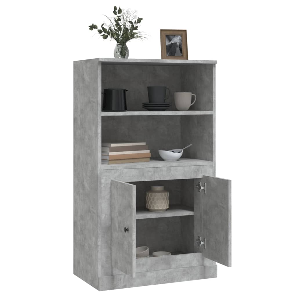 Highboard Concrete Grey 60x35.5x103.5 cm Engineered Wood