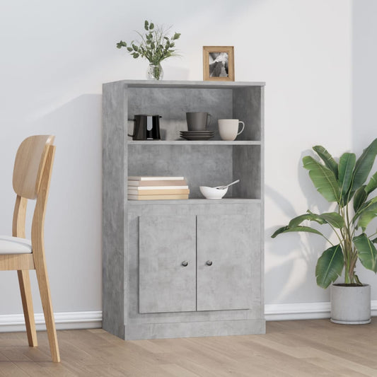 Highboard Concrete Grey 60x35.5x103.5 cm Engineered Wood