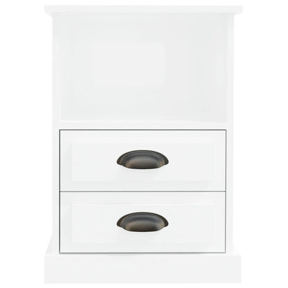 Bedside Cabinet High Gloss White 43x36x60 cm