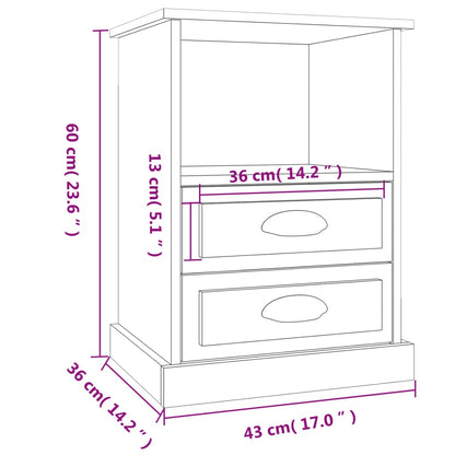 Bedside Cabinets 2 pcs Smoked Oak 43x36x60 cm