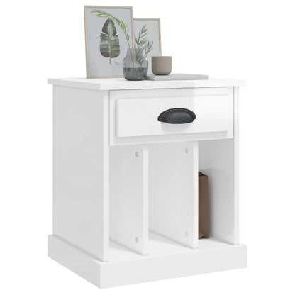 Bedside Cabinets 2 pcs High Gloss White 43x36x50 cm