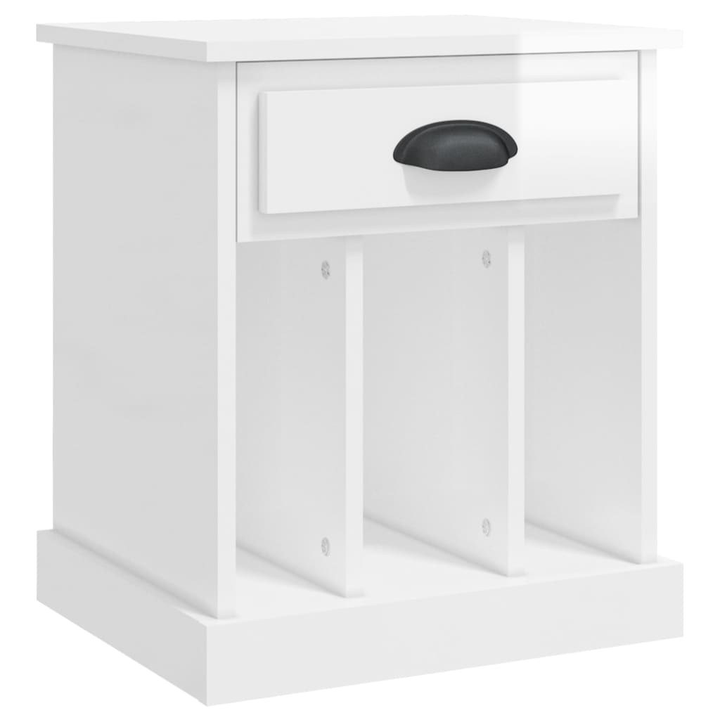 Bedside Cabinets 2 pcs High Gloss White 43x36x50 cm