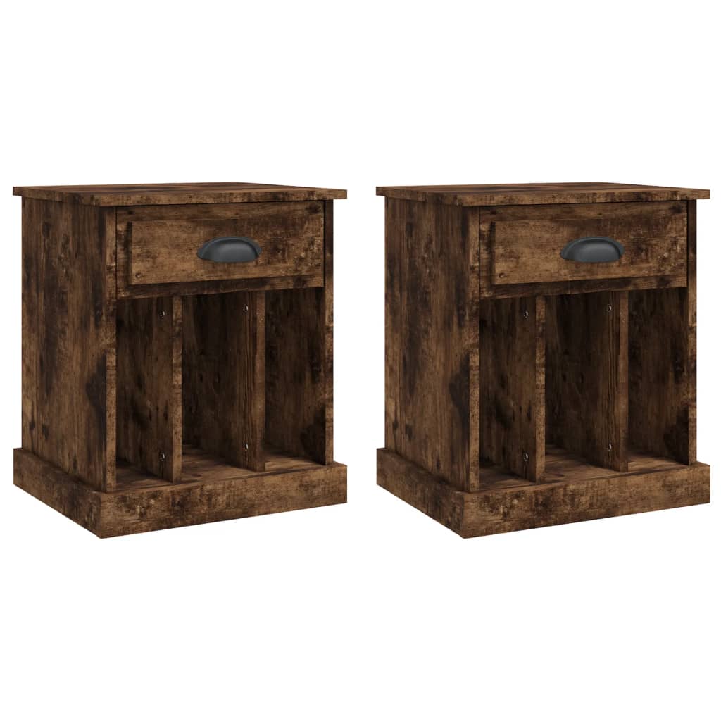 Bedside Cabinets 2 pcs Smoked Oak 43x36x50 cm