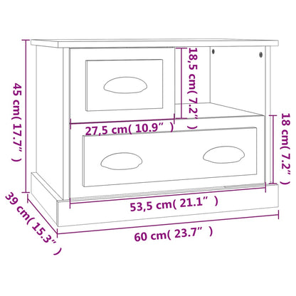 Bedside Cabinet Concrete Grey 60x39x45 cm