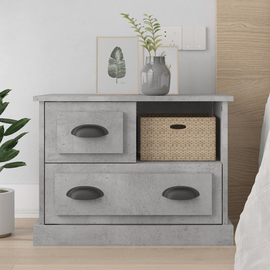 Bedside Cabinet Concrete Grey 60x39x45 cm