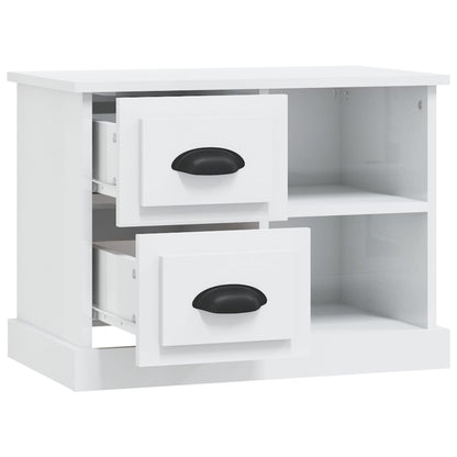 Bedside Cabinet High Gloss White 60x35.5x45 cm