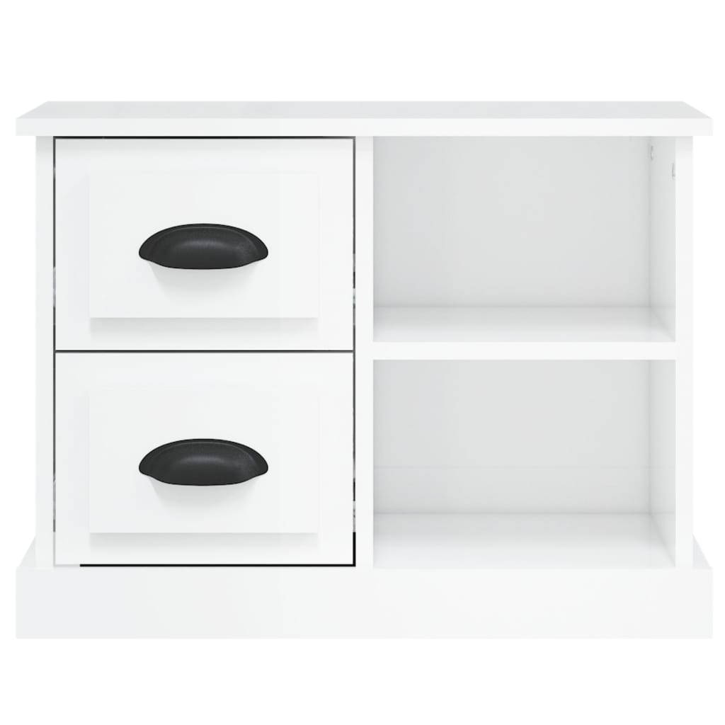 Bedside Cabinet High Gloss White 60x35.5x45 cm