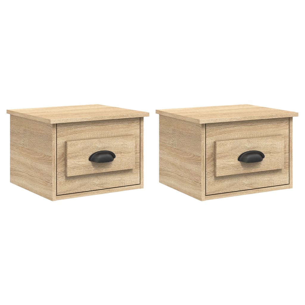 Wall-mounted Bedside Cabinets 2 pcs Sonoma Oak 41.5x36x28cm