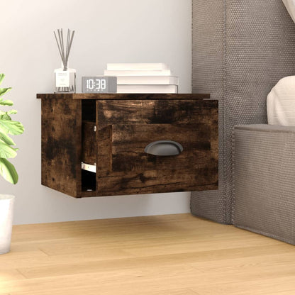 Wall-mounted Bedside Cabinet Smoked Oak 41.5x36x28cm