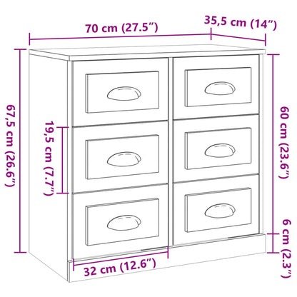 Sideboard Grey Sonoma 70x35.5x67.5 cm Engineered Wood