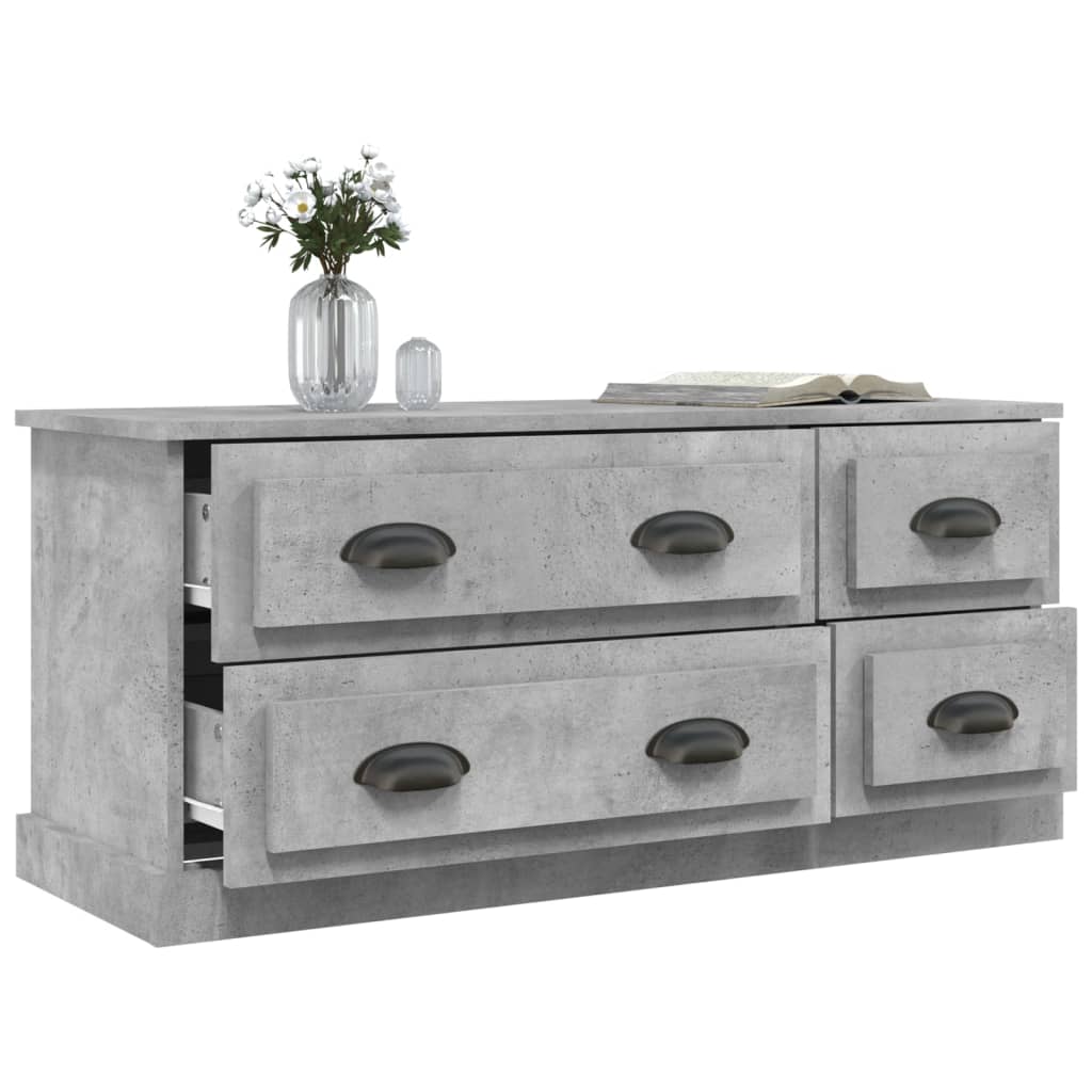 TV Cabinet Concrete Grey 100x35.5x45 cm Engineered Wood