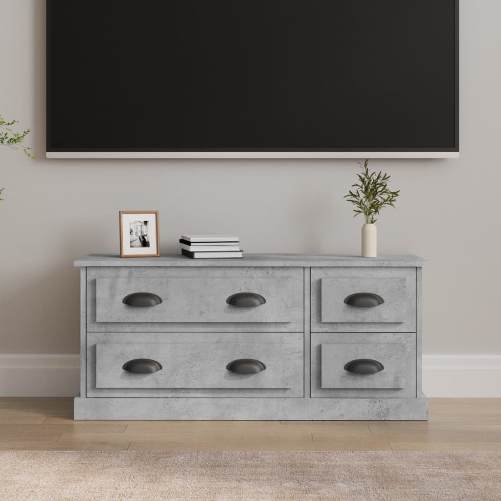 TV Cabinet Concrete Grey 100x35.5x45 cm Engineered Wood