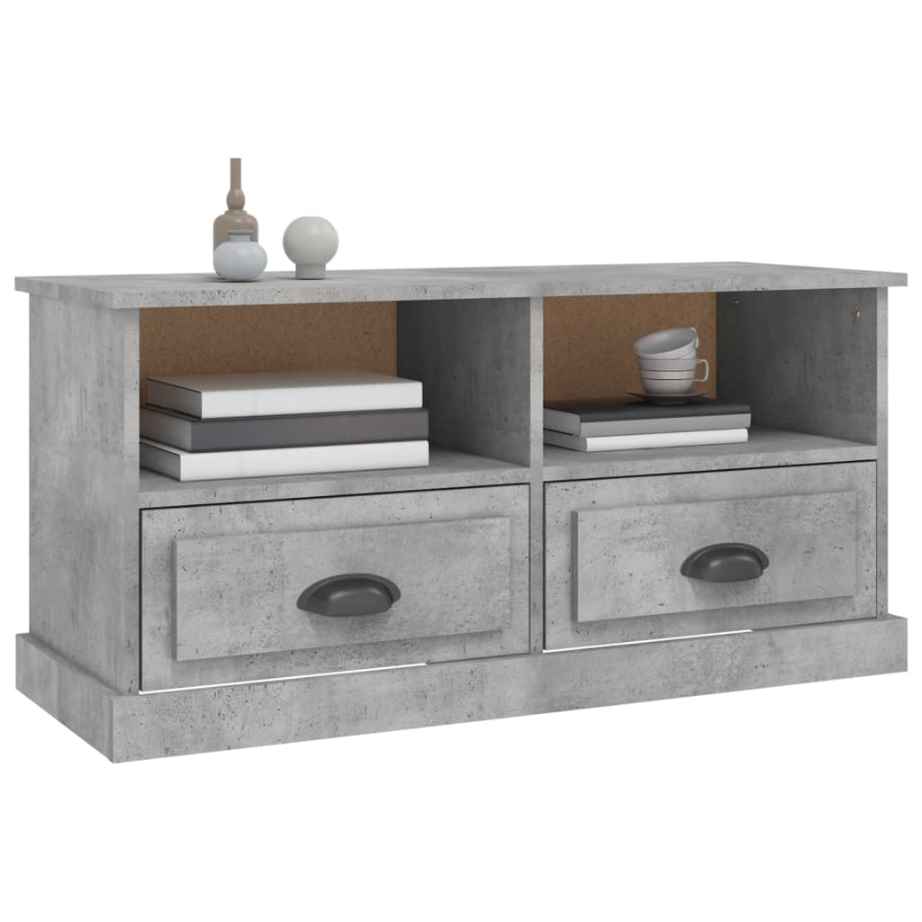 TV Cabinet Concrete Grey 93x35.5x45 cm Engineered Wood