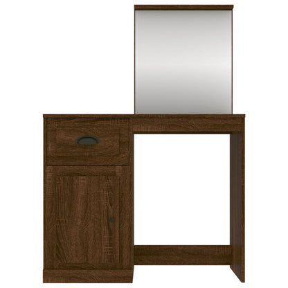 Dressing Table with Mirror Brown Oak 90x50x132.5 cm Engineered Wood