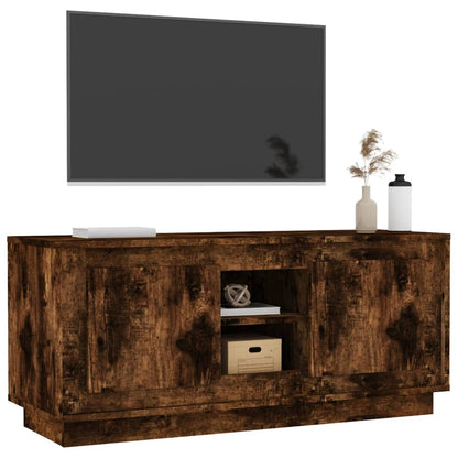 TV Cabinet Smoked Oak 102x35x45 cm Engineered Wood