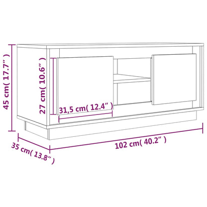 TV Cabinet Grey Sonoma 102x35x45 cm Engineered Wood