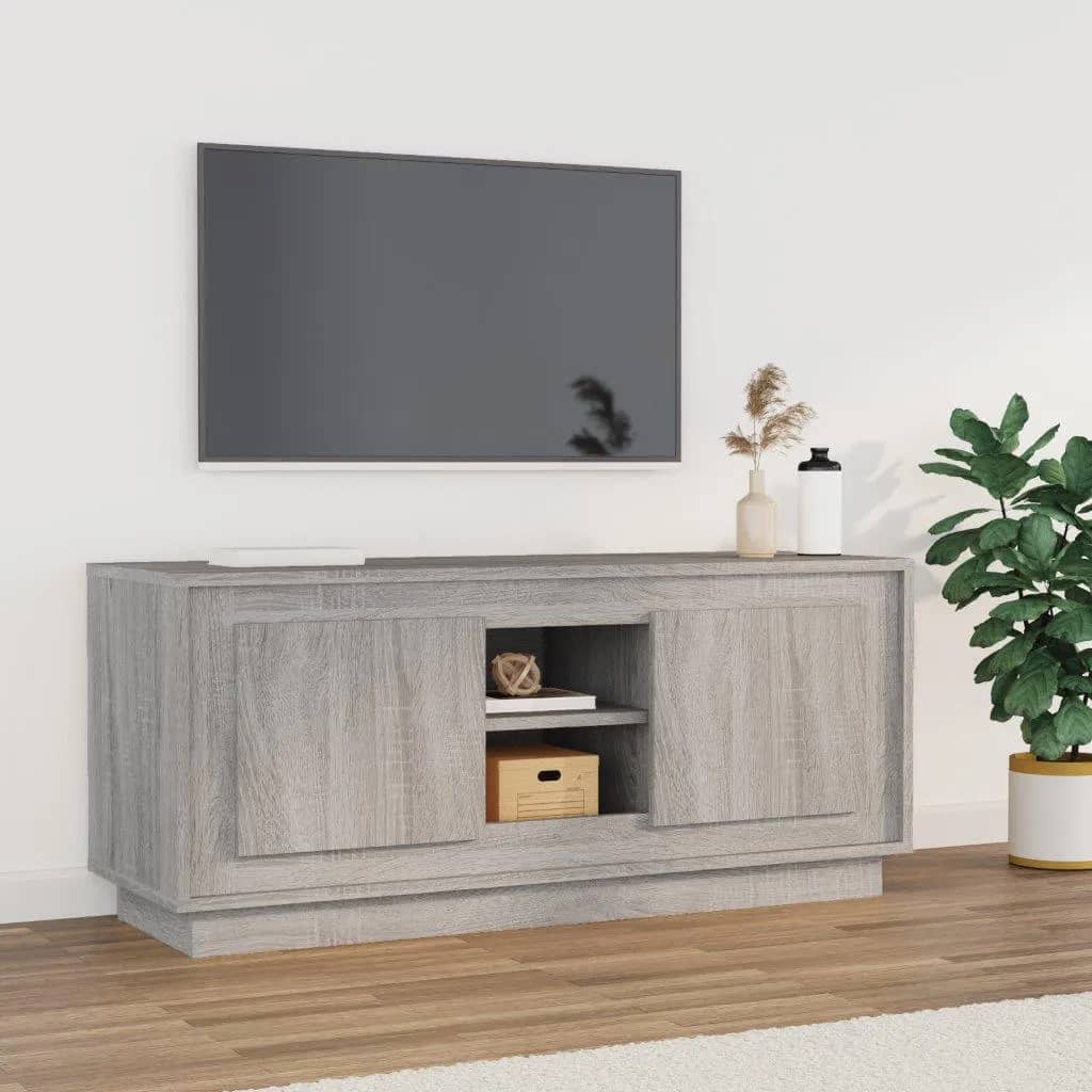 TV Cabinet Grey Sonoma 102x35x45 cm Engineered Wood