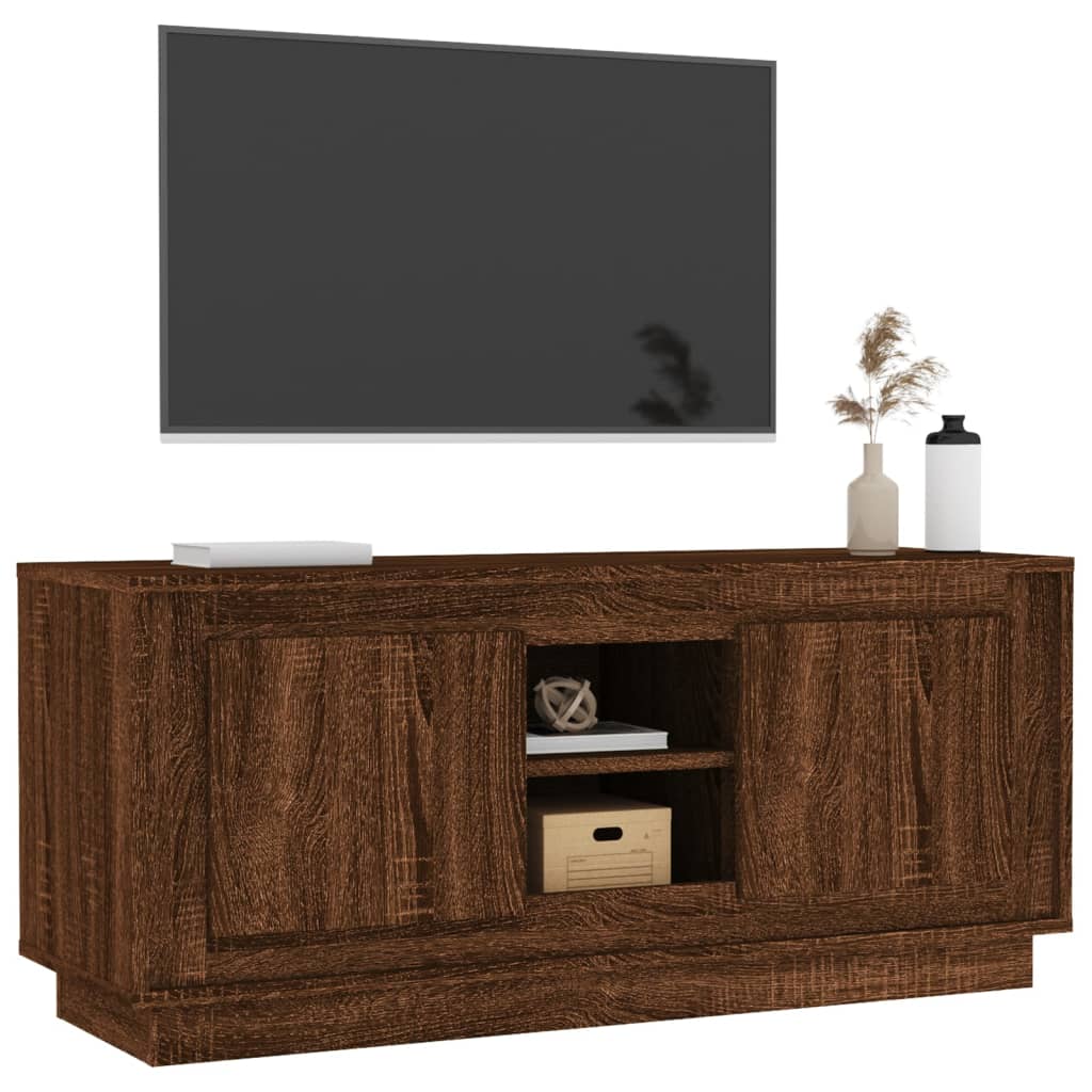 TV Cabinet Brown Oak 102x35x45 cm Engineered Wood