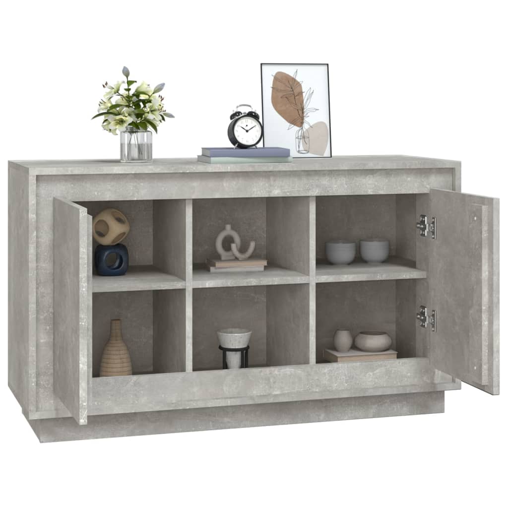 Sideboard Concrete Grey 102x35x60 cm Engineered Wood