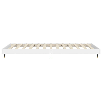 Bed Frame without Mattress White 75x190 cm Small Single Engineered Wood