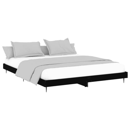 Bed Frame without Mattress Black 200x200 cm Engineered Wood