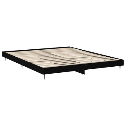 Bed Frame without Mattress Black 200x200 cm Engineered Wood