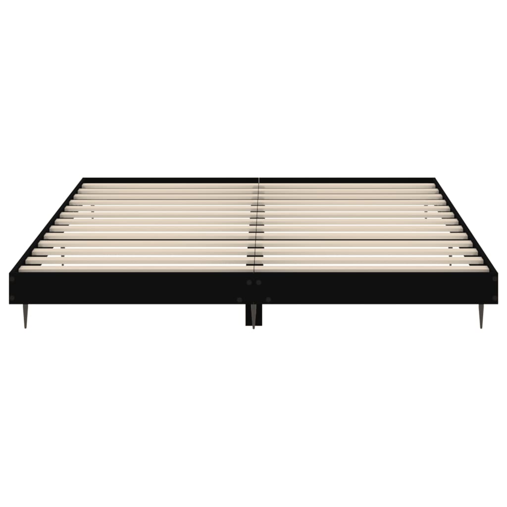 Bed Frame without Mattress Black 200x200 cm Engineered Wood