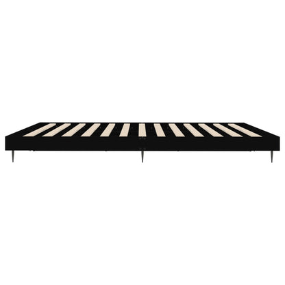 Bed Frame without Mattress Black 200x200 cm Engineered Wood