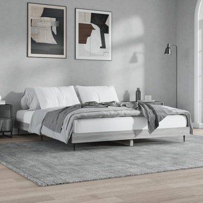 Bed Frame without Mattress Grey Sonoma 200x200 cm Engineered Wood