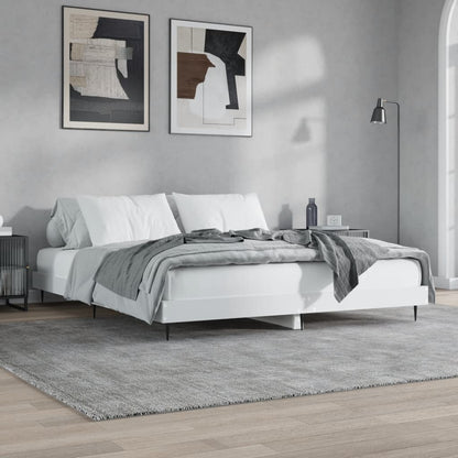 Bed Frame without Mattress White 160x200 cm Engineered Wood