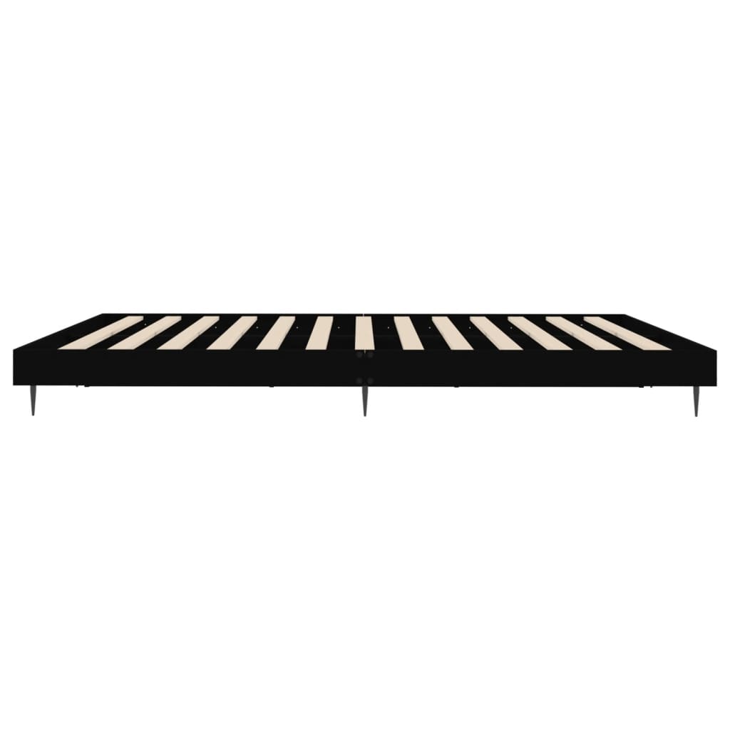 Bed Frame without Mattress Black 160x200 cm Engineered Wood