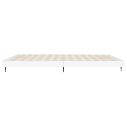 Bed Frame without Mattress White 150x200 cm King Size Engineered Wood