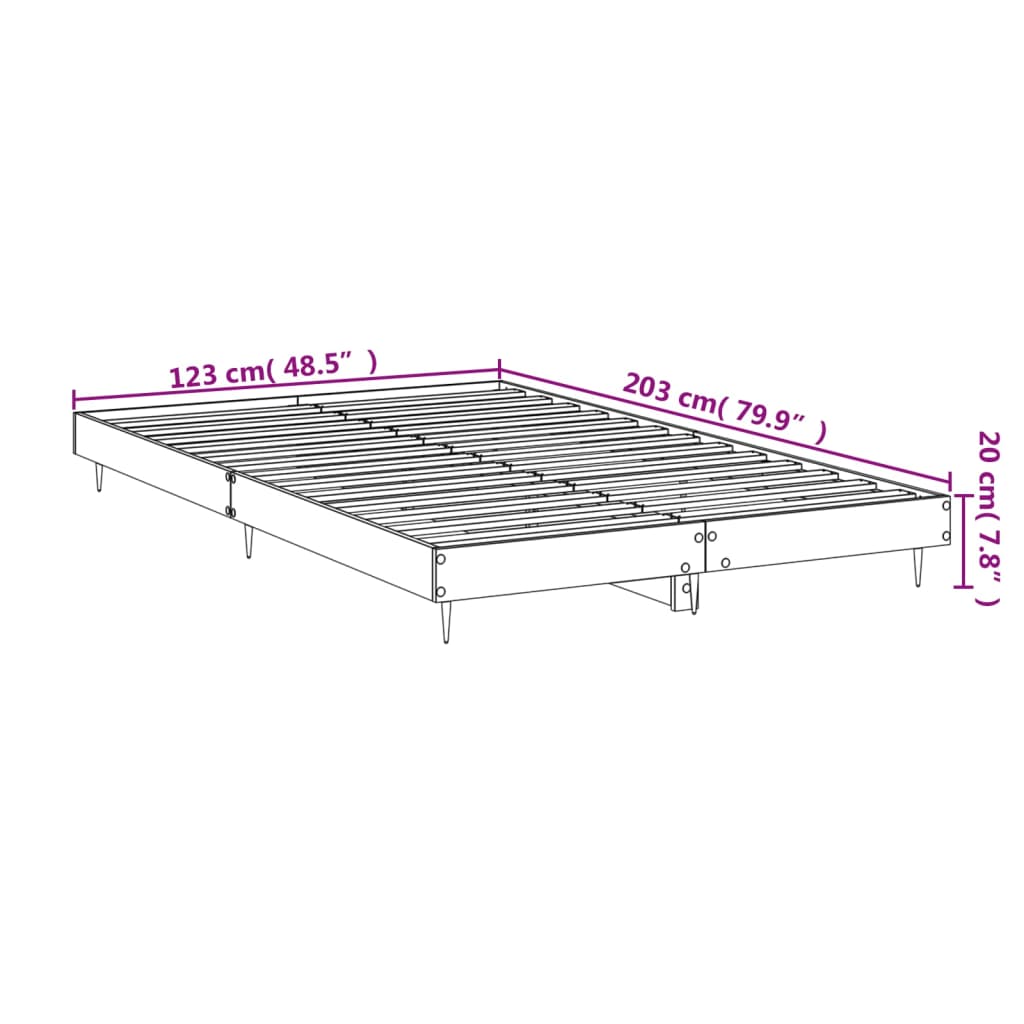 Bed Frame without Mattress White 120x200 cm Engineered Wood