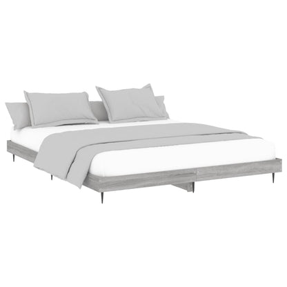 Bed Frame without Mattress Grey Sonoma 120x200 cm Engineered Wood