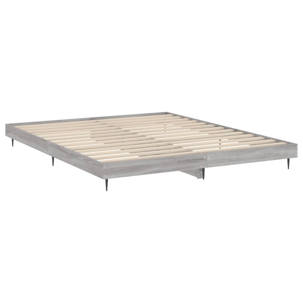 Bed Frame without Mattress Grey Sonoma 120x200 cm Engineered Wood