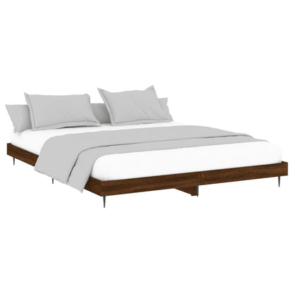 Bed Frame without Mattress Brown Oak 120x200 cm Engineered Wood