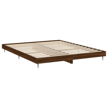 Bed Frame without Mattress Brown Oak 120x200 cm Engineered Wood