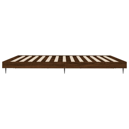 Bed Frame without Mattress Brown Oak 120x200 cm Engineered Wood