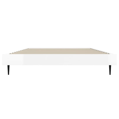 Bed Frame without Mattress High Gloss White 100x200 cm