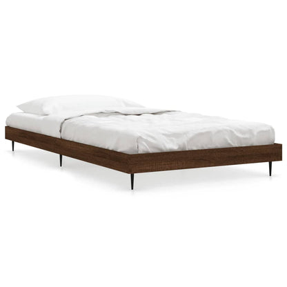 Bed Frame without Mattress Brown Oak 100x200 cm Engineered Wood