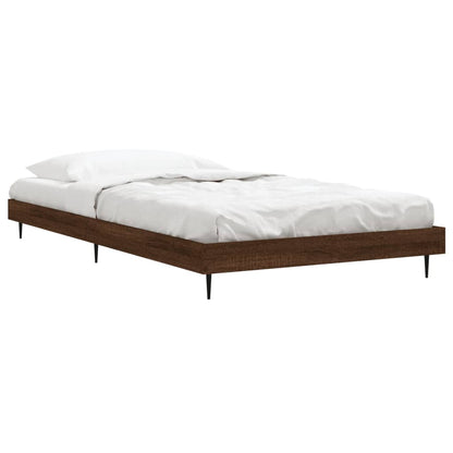 Bed Frame without Mattress Brown Oak 100x200 cm Engineered Wood