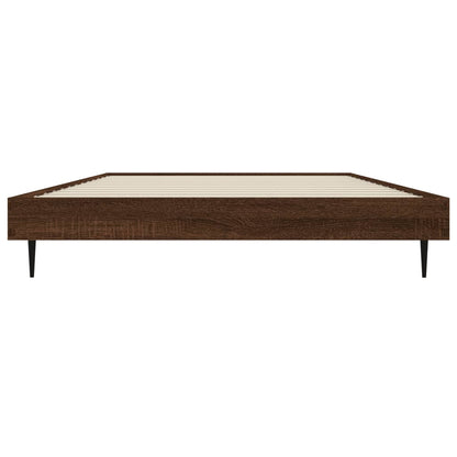 Bed Frame without Mattress Brown Oak 100x200 cm Engineered Wood