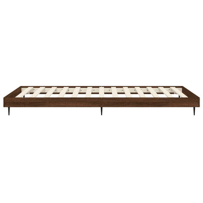 Bed Frame without Mattress Brown Oak 100x200 cm Engineered Wood